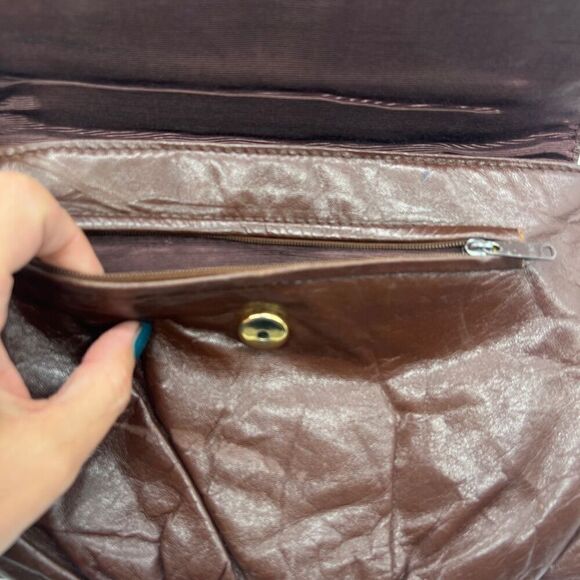 Vintage Brown Genuine Leather Clutch Purse - Picture 5 of 10